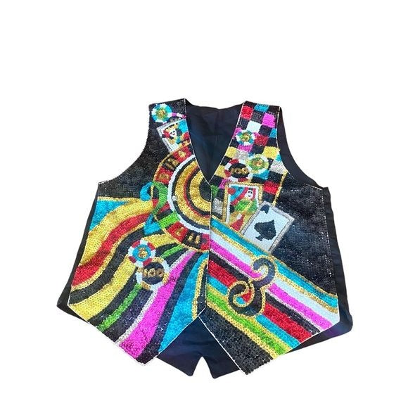 sequins & beaded waist coat M