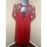 Red beaded and sequins dress