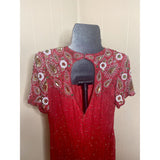 Red beaded and sequins dress