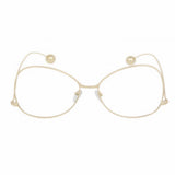 Granny metal frame clear lens glasses