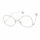 Granny metal frame clear lens glasses