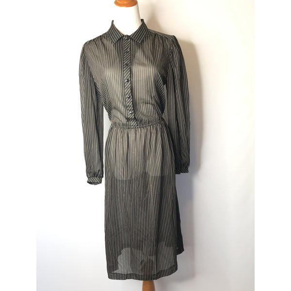 Vintage black sheer shirt dress