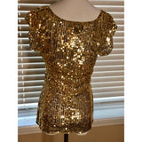 Gold to sequin sleeveless top