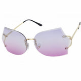 rimless vintage style sunglasses