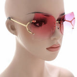rimless vintage style sunglasses