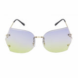 rimless vintage style sunglasses