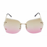 rimless vintage style sunglasses