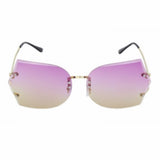 rimless vintage style sunglasses