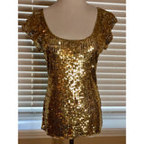 Gold to sequin sleeveless top