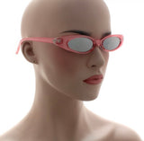 slim cat eye mirror sunglasses