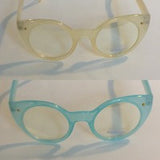 Round Cat eye clear lens glasses