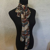 Brown and blue vintage scarf