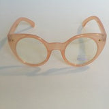 Round Cat eye clear lens glasses