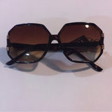 Square shape sunglasses with gold trim