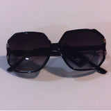 Square shape sunglasses with gold trim