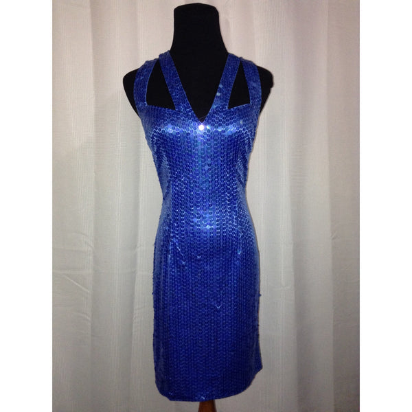 Vintage blue sequins dress small
