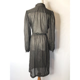 Vintage black sheer shirt dress